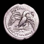 Romeinse Republiek. Petillius Capitolinus, 43 v.Chr.., Postzegels en Munten