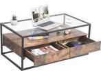 Veiling - Salontafel  - Glas - Hout - Industrieel design, Huis en Inrichting, Nieuw