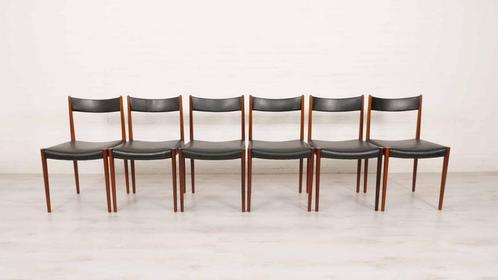 6 x eetkamerstoel | Lubke | Palissander | Stoffering naar, Huis en Inrichting, Stoelen, Ophalen of Verzenden
