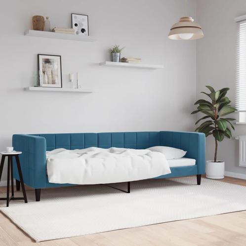 vidaXL Slaapbank 80x200 cm fluweel blauw, Huis en Inrichting, Slaapkamer | Bedden, Nieuw, Verzenden