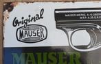 Emailleschild Mauser Westentasche Pistole Cal. 6,35 30 x 20