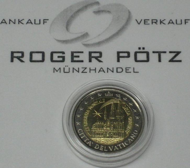 Vatikan 2 Euro Weltjugendtag Koelner Dom 2005 koper-nikkel, Postzegels en Munten, Munten | Europa | Euromunten, België, Verzenden