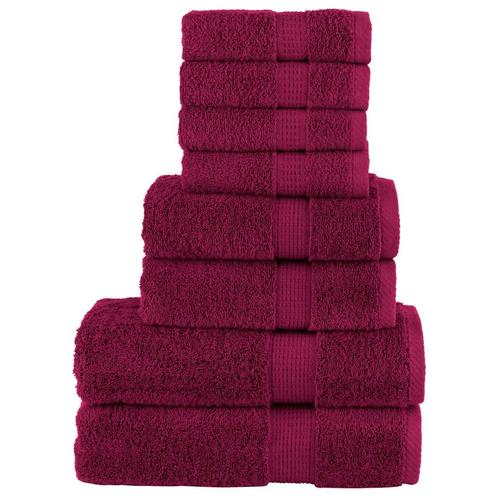 vidaXL 8-delige Handdoekenset SOLUND 600 g/m² bordeauxrood, Maison & Meubles, Salle de bain | Linge de bain & Accessoires, Envoi