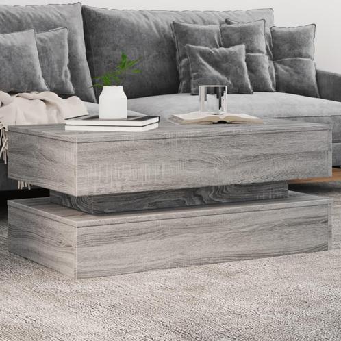 vidaXL Salontafel met LED-verlichting 90x50x40 cm grijs, Huis en Inrichting, Tafels | Salontafels, Nieuw, Verzenden