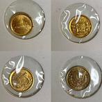 Wereld. Set of 4 gold 1 gram mini coins  (Zonder