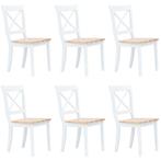 vidaXL Chaises à manger lot de 6 blanc et bois clair, Verzenden, Neuf