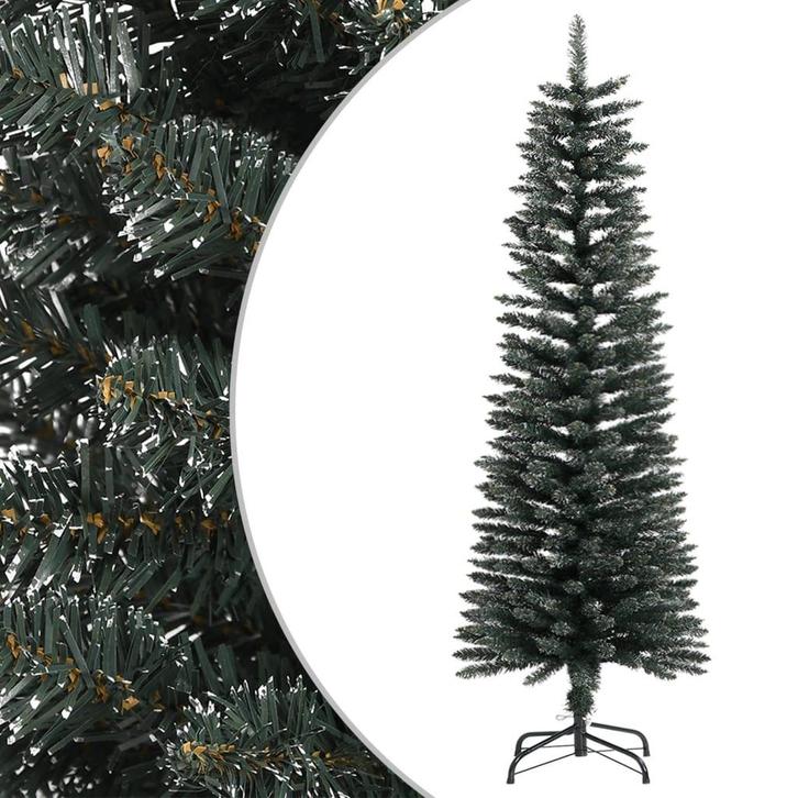 vidaXL Kunstkerstboom met standaard smal 120 cm PVC groen, Diversen, Kerst, Nieuw, Verzenden