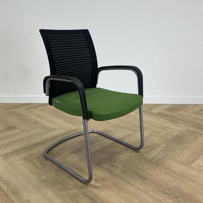 vergaderstoel Ahrend, groene/zwarte stoffering - grijze, Huis en Inrichting, Stoelen, Zwart, Gebruikt, Eén