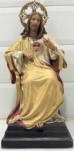 Olot - sculptuur, Sagrado Corazón de Jesús - 47 cm - Hout,