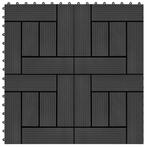 vidaXL Terrastegels 30x30 cm 1 m² HKC zwart 11 st, Verzenden, Nieuw