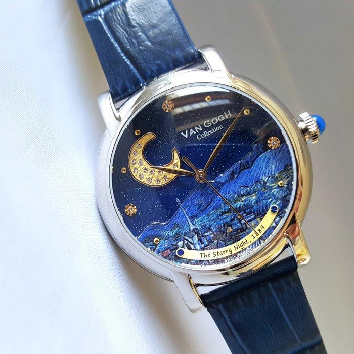 van Gogh - The Starry Night - 3 Diamonds - Swiss - Official, Handtassen en Accessoires, Horloges | Heren