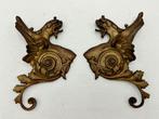 Decoratief ornament (2) - Frankrijk - Bronzen griffioenen, Antiek en Kunst