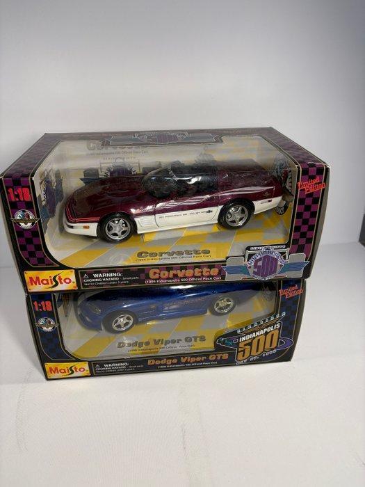 Maisto 1:18 - Modelauto (2) - Dodge Viper GTS; Corvette -, Hobby en Vrije tijd, Modelauto's | 1:5 tot 1:12