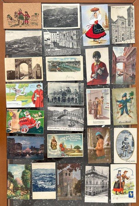 Italië - Geborduurde Ansichtkaarten, Landschap, humoristisch, Verzamelen, Postkaarten | Buitenland
