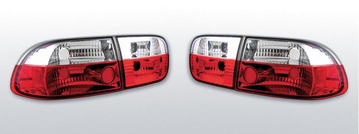 Achterlichten Honda Civic 2D/4D  Crystal rood/wit, Auto-onderdelen, Verlichting, Nieuw, Honda, Verzenden