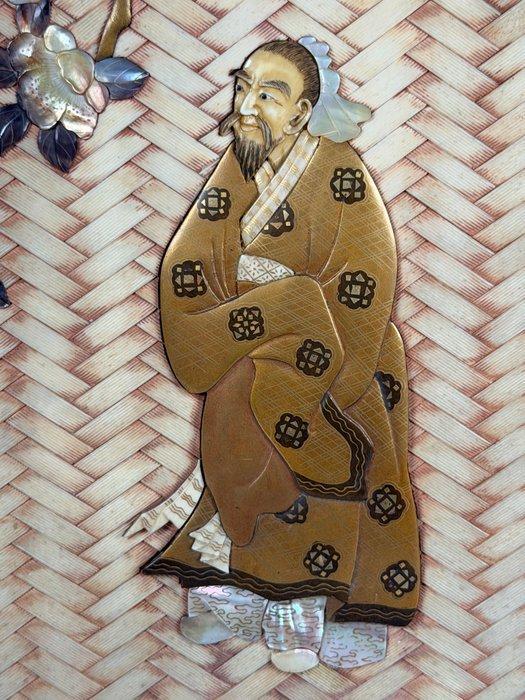 Paravent - laque/ bronze/ nacre - Japon - Période Meiji, Antiek en Kunst, Antiek | Overige Antiek