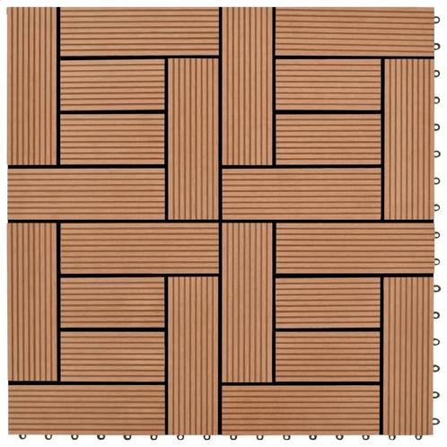 vidaXL 22 st Terrastegels 30x30 cm 2 m² HKC bruin, Doe-het-zelf en Bouw, Vloerdelen en Plavuizen, Nieuw, Verzenden
