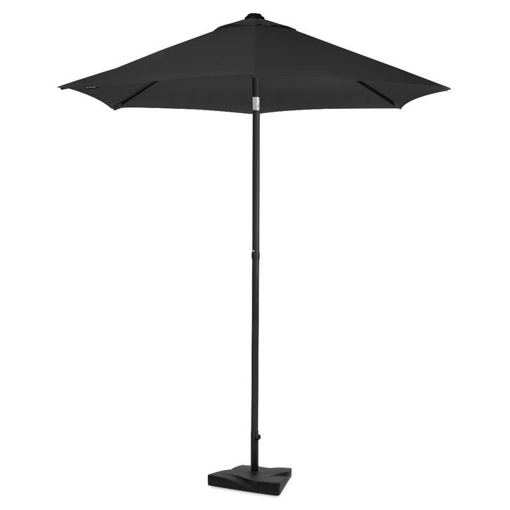 Parasol Torbole – Ø200cm – Premium Parasol -  Zwart | Incl., Tuin en Terras, Parasols, Nieuw, Verzenden