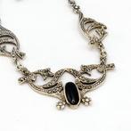 Argent, Argent sterling 925, onyx noir et marcasite -, Antiek en Kunst