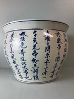 Bloempot - Prachtige Antieke Blauwwitte Chinese Pot. -