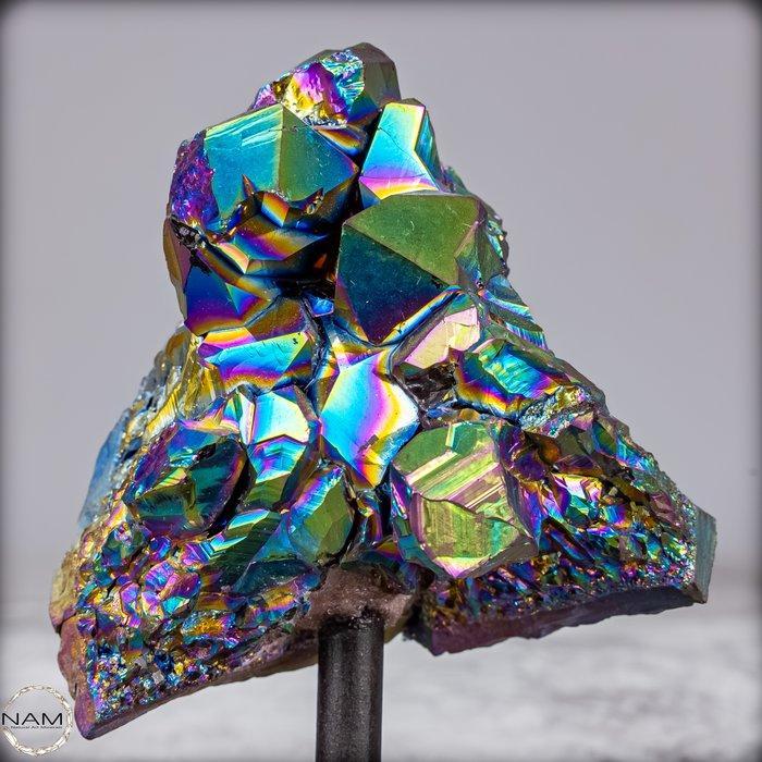 Améthyste à Aura Arc-en-ciel Très Rare en stand-by- 236.71 g, Verzamelen, Mineralen en Fossielen