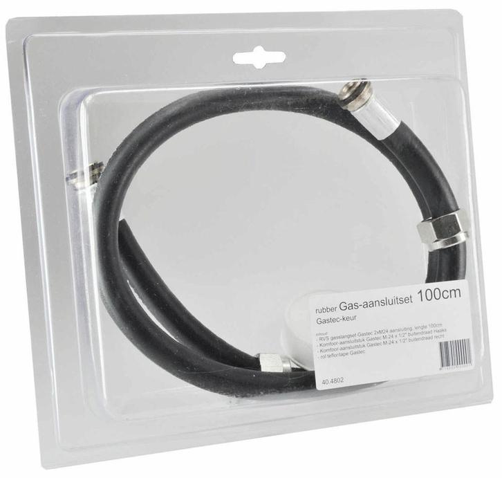 Blister rubber gasslangset 60cm + acc, Doe-het-zelf en Bouw, Verwarming en Radiatoren, Ophalen of Verzenden