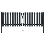 vidaXL Dubbele poort met deur staal 300x125 cm antraciet, Tuin en Terras, Verzenden, Nieuw