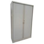 Roldeurkast lichtgrijs 4 legborden 197x120x45cm gebruikt, Ophalen of Verzenden