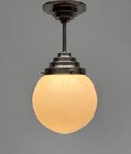 Plafonnier - Laiton nickelé, Opaline - Lampe suspendue /