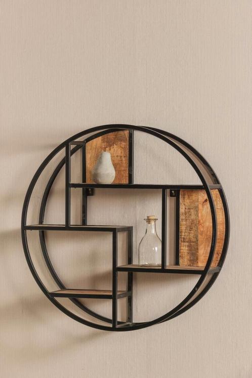 Wandrek Mangohout Bowi Rond 80 cm, Huis en Inrichting, Woonaccessoires | Wandplanken en Boekenplanken, Nieuw, Verzenden