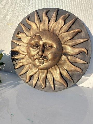 Beeld, The sun and the moon - Large wall plate - 42 cm -
