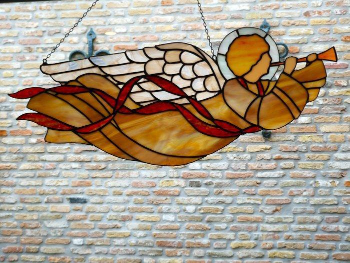 Glas-in-loodraam - Handvervaardigd - 1970-1980 - Raamhanger, Antiek en Kunst, Antiek | Boeken en Manuscripten