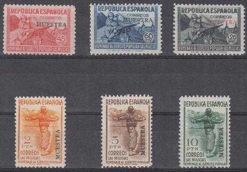 Espagne 1938 - Série complète avec surcharge MUESTRA (6, Postzegels en Munten, Postzegels | Europa | Spanje
