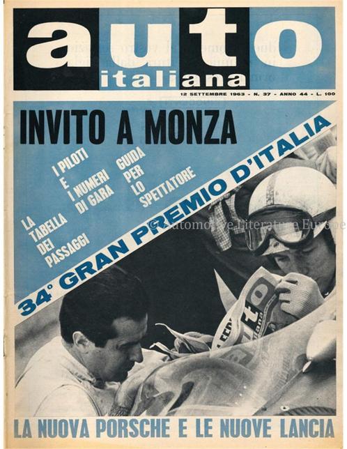 1963 AUTO ITALIANA MAGAZINE 37 ITALIAANS, Livres, Autos | Brochures & Magazines