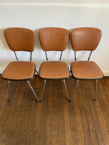 Chaise - Chromé(e), Cuir synthétique - Suite de trois