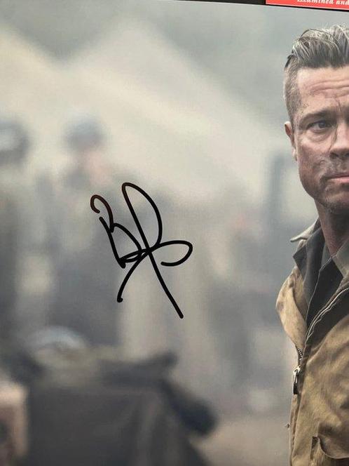 Fury, Brad Pitt - Signed in Person - with PSA/DNA, Verzamelen, Film en Tv