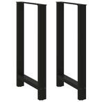 vidaXL Salontafelpoten 2 st 60x(100-101) cm staal zwart, Huis en Inrichting, Tafelonderdelen, Verzenden, Nieuw