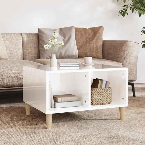vidaXL Salontafel 60x50x36,5 cm bewerkt hout hoogglans wit, Huis en Inrichting, Tafels | Salontafels, Nieuw, Verzenden