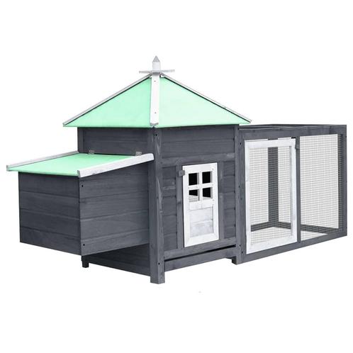 vidaXL Kippenhok met nestkast 190x72x102 massief vurenhout, Dieren en Toebehoren, Knaagdieren en Konijnen | Hokken en Kooien, Nieuw