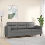 vidaXL Driezitsbank 180 cm microvezelstof donkergrijs, Huis en Inrichting, Zetels | Zetels, Verzenden, Nieuw