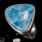 Zeer zeldzame AAA+++ natuurlijke blauwe oceaan Larimar-ring