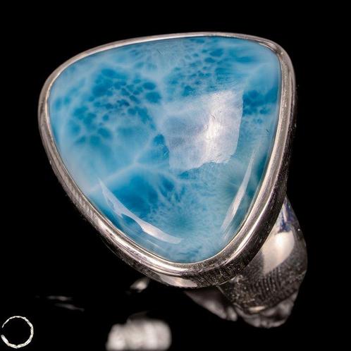 Zeer zeldzame AAA+++ natuurlijke blauwe oceaan Larimar-ring, Verzamelen, Mineralen en Fossielen