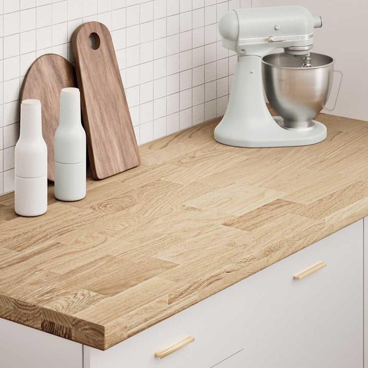 vidaXL Keuken werkblad rechthoekig 140x63,5x4 cm massief, Maison & Meubles, Pièces pour table, Envoi
