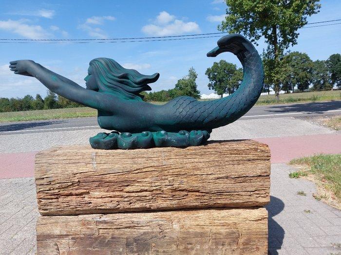Statue, XL Garden statue reclining mermaid - 48 cm -, Antiek en Kunst, Curiosa en Brocante