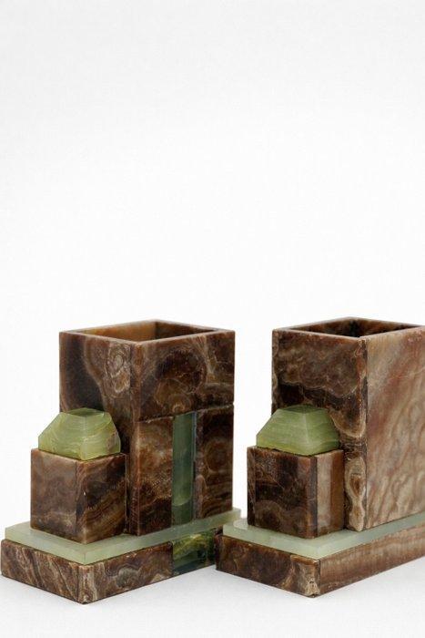 Boekensteunen (2) - Onyx, Antiquités & Art, Curiosités & Brocante