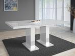 Eetkamertafel Glamour 160 - Wit - Uitschuifbaar - Eettafel, Huis en Inrichting, Verzenden, Nieuw, 50 tot 100 cm