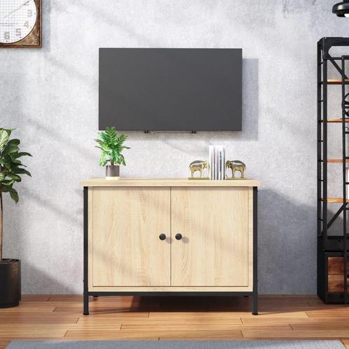 vidaXL Meuble TV avec portes chêne sonoma 60x35x45cm, Maison & Meubles, Armoires | Mobilier de télévision, Neuf, Envoi