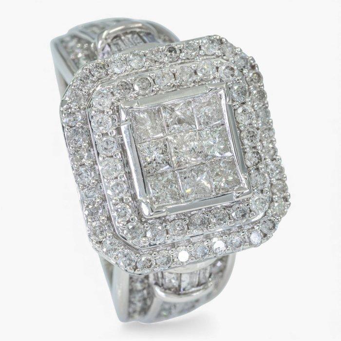 Zonder Minimumprijs - Ring - 14 karaat IGI, Witgoud -, Handtassen en Accessoires, Ringen