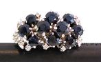 Bague - 9 carats Or blanc - 2.90ct. tw. Saphir - Diamant -, Nieuw