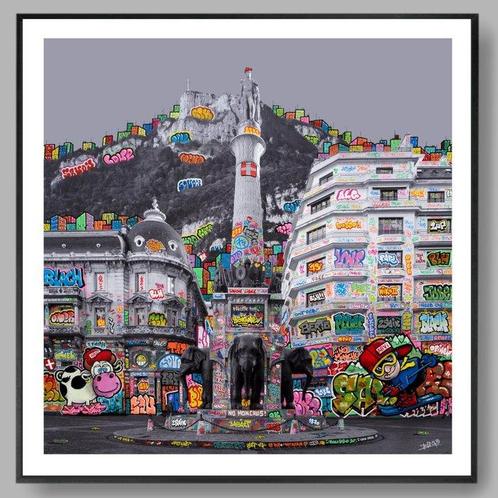 Maxime Blachere - Chambéry Vindieu : Les éléphants, Antiek en Kunst, Kunst | Schilderijen | Modern